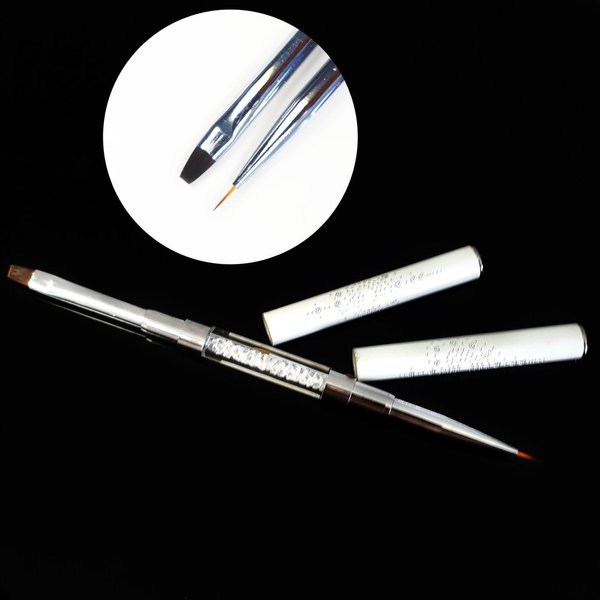 1 Nailart- und Modellage Pinsel - in weiß - ideal für Gel - 440-038