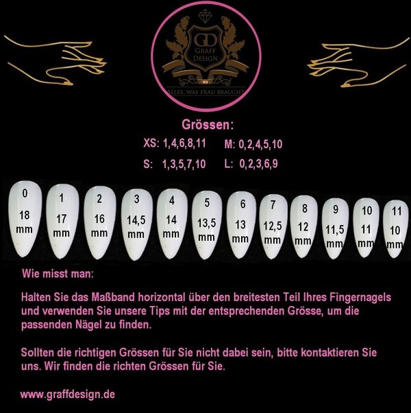 10x Press on Nails - Mandel - Fullcovernails - Schwarz Matt mit Schlangenmotiv - PN-002