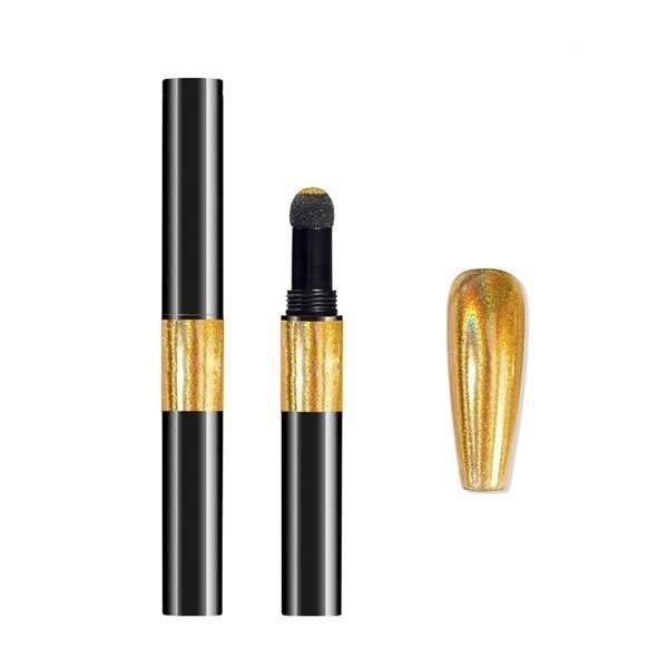 Nailart Puder - Pigment Pen - Chrome - Hologramm - Gold - 1010-LS01