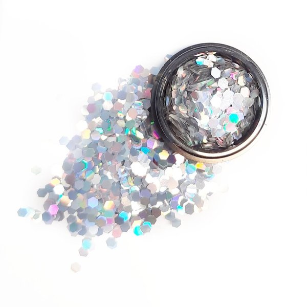 Glitter Pailletten 2,5mm in Silber Hologramm 1202-103