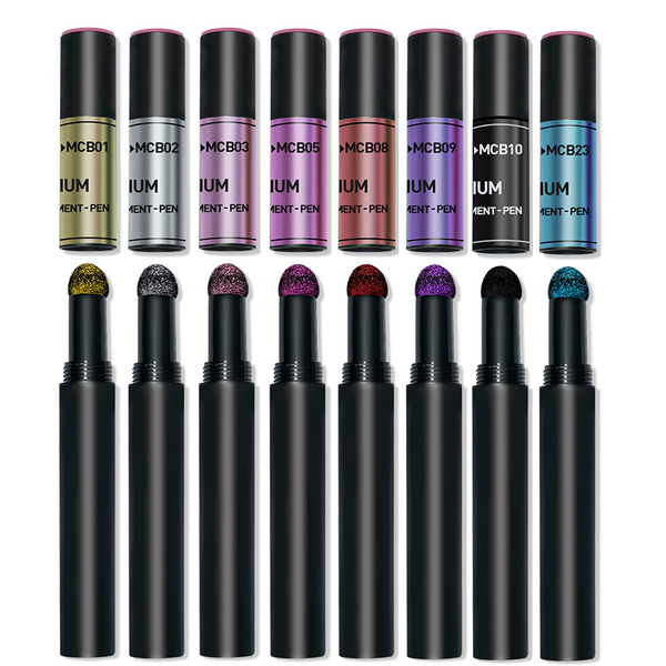Nailart Puder - Pigment Pen Stift - Magic Chrome - 8er SET - 1010-MCB-SET2