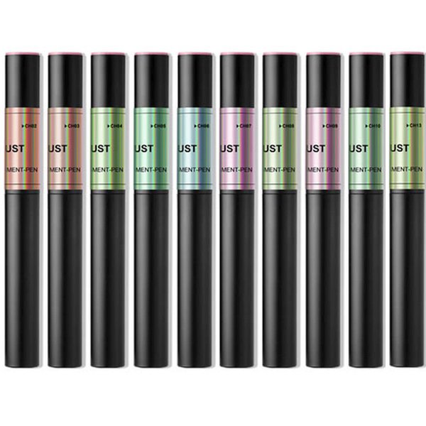 Nailart Puder - Pigment Pen Stift - Chrome - Ice Aurora Clear - 10 er Set - 1010-CH-Set1
