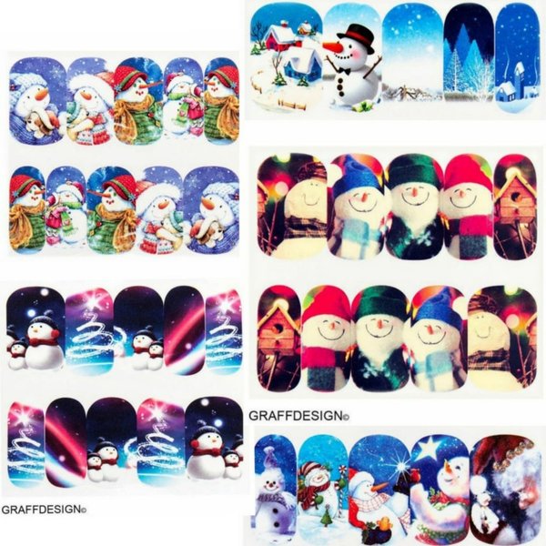 5 x Wraps - Sticker - Tattoo - Weihnachten / Winter - 702-A11Schneemann