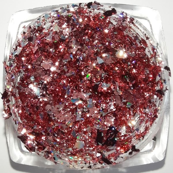6x Glitter-Glitzer-Pigment - Altrosa - Rosegold - 2300-074