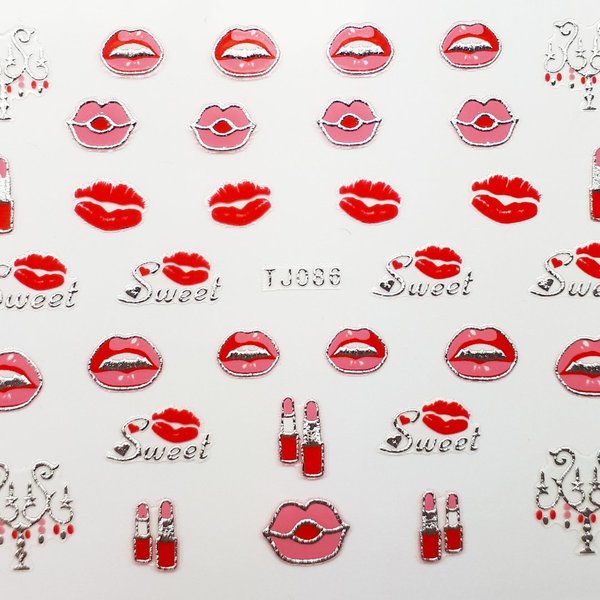 Sticker mit Glitter - Liebe/Valentinstag - 703-TJ086-silber