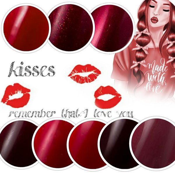Kreativset Nummer 204 - 10er Farbgel - Valentinstag - Kiss - Rot - Red - KS-204