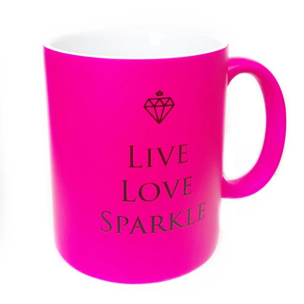 Tasse - in Neon Pink - Live Love Sparkle - 330 ml - 209-018