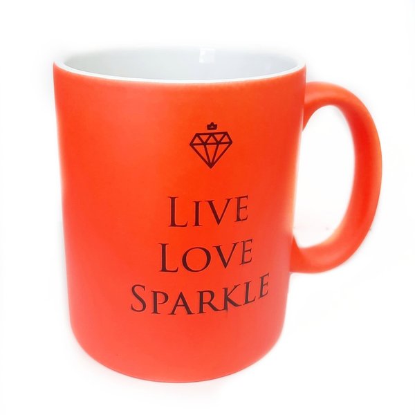 Tasse - in Neon Orange - Live Love Sparkle - 330 ml - 209-021
