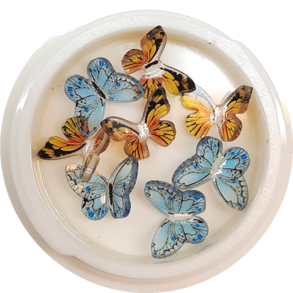 Nailart-Mix - Schmetterlinge 3 D - blau und gelb - 807-S010