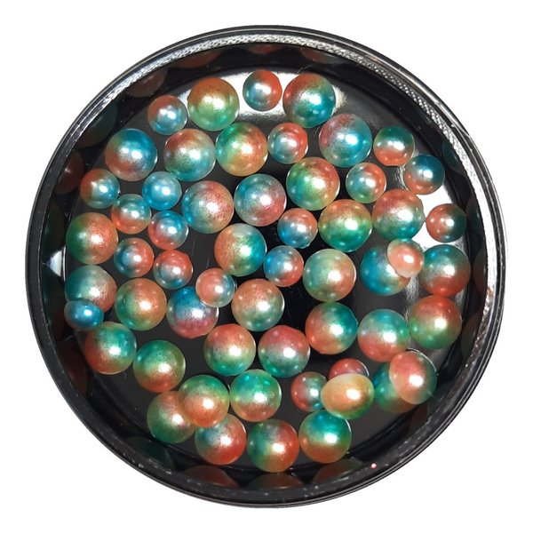 Nailart Balls - Halb Perlen in verschiedenen Grössen - irisierend bunt - 907-023