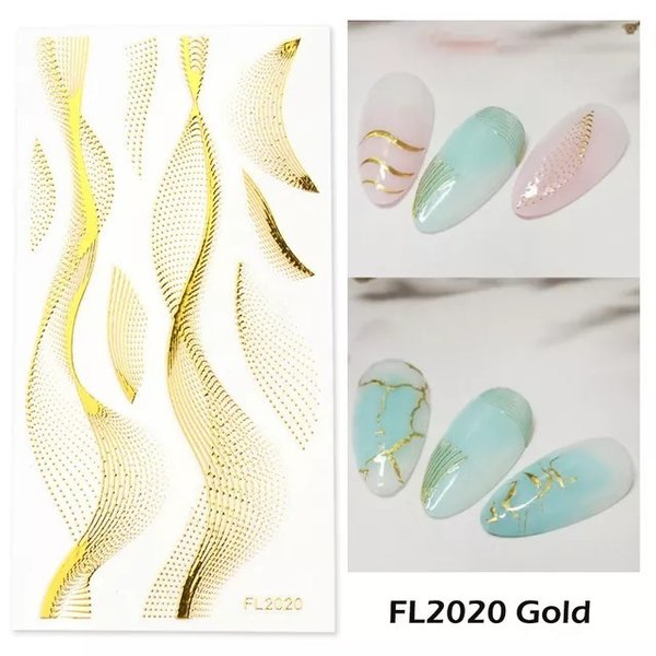 Sticker - Wellen - gold - wunderschöne Motive - 703-FL2020-gold