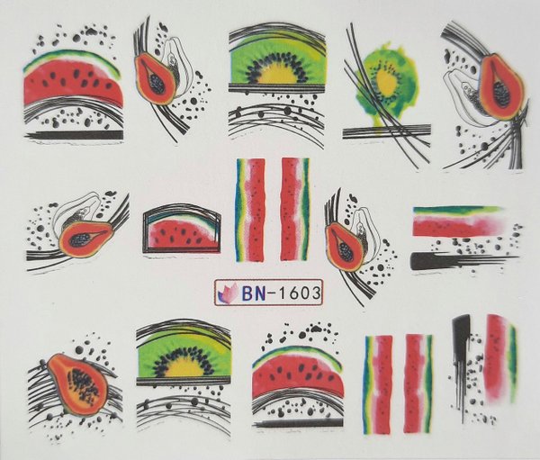 Tattoo - Sticker - Wraps - Fruit - Früchte - Melone - Kiwi - 702-BN-1603 B1