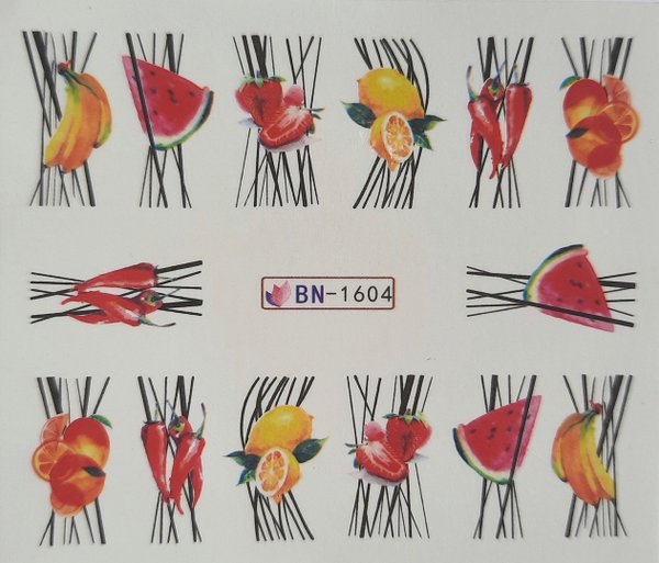 Tattoo - Sticker - Wraps - Fruit - Früchte - Melone - Zitrone - 702-BN-1604 B1