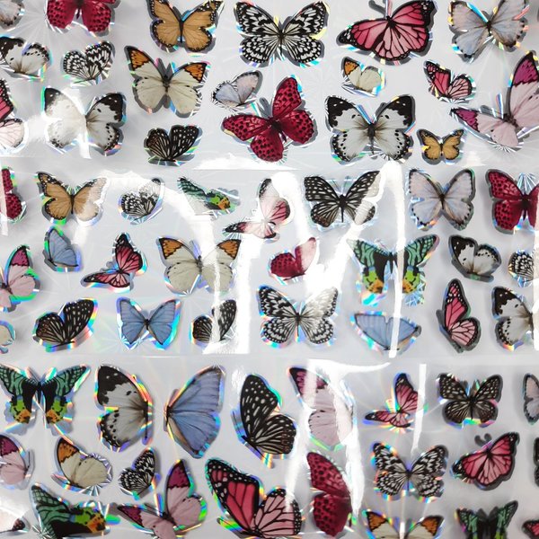 Transferfolie Folie - transparent - Schmetterlinge - Butterfly - 1400-357