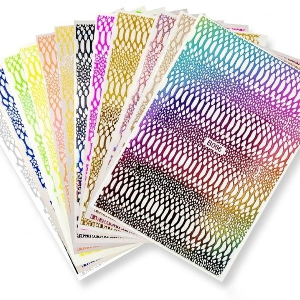 Sticker - Snake - Schlangenoptik - Regenbogen- selbstklebend - 703-B066-Regenbogen