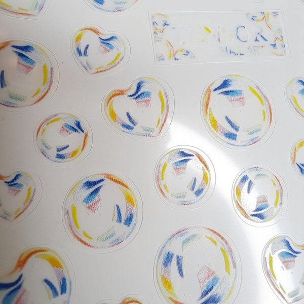 GRAFFDESIGN - Sticker - Seifenblasen - Bubbles - blau - selbstklebend - 703-TS462