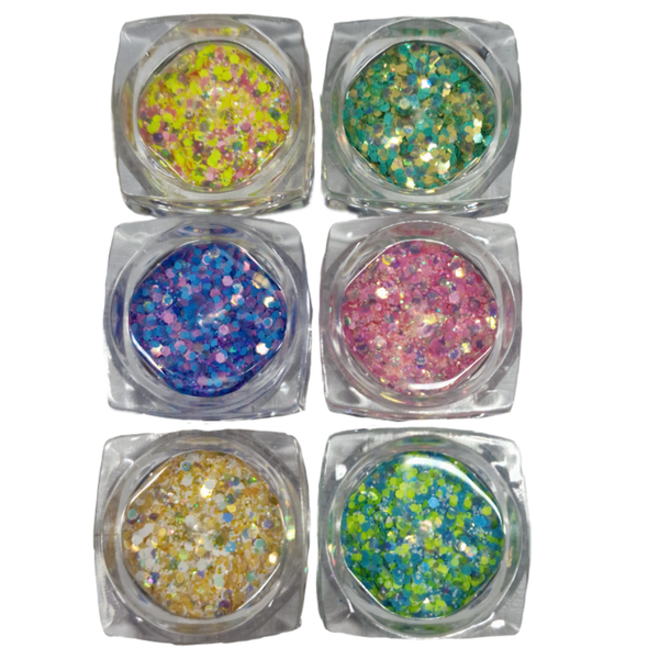 GRAFFDESIGN - 6x Glitter Happy Mix Set - Spring - Karneval